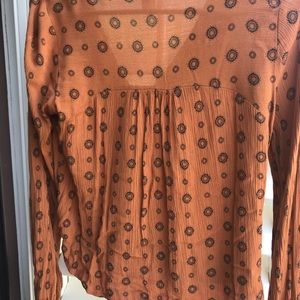 Boho style wrap blouse with tie closure